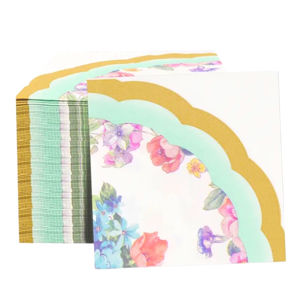 Floral Scalloped Edge Party Luncheon Paper Napkins, 20 ct